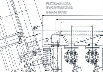 Vector engineering drawings. Mechanical instrument making. Technical