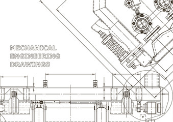 Technical abstract backgrounds. Vector engineering drawings. Mechanical instrument making. Technical illustration