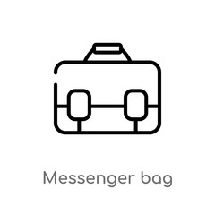 outline messenger bag vector icon. isolated black simple line element illustration from clothes concept. editable vector stroke messenger bag icon on white background