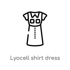 outline lyocell shirt dress vector icon. isolated black simple line element illustration from clothes concept. editable vector stroke lyocell shirt dress icon on white background
