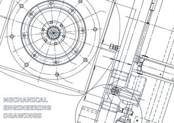 Cover. Vector engineering illustration. Blueprint, flyer, banner, background. Instrument-making