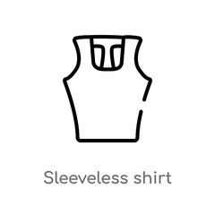outline sleeveless shirt vector icon. isolated black simple line element illustration from clothes concept. editable vector stroke sleeveless shirt icon on white background