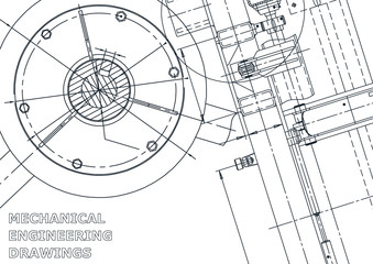 Cover, flyer, banner. Vector engineering illustration. Blueprint, background. Instrument-making