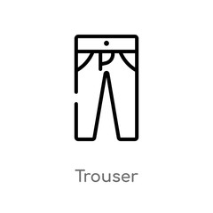 outline trouser vector icon. isolated black simple line element illustration from clothes concept. editable vector stroke trouser icon on white background