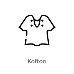 outline kaftan vector icon. isolated black simple line element illustration from clothes concept. editable vector stroke kaftan icon on white background