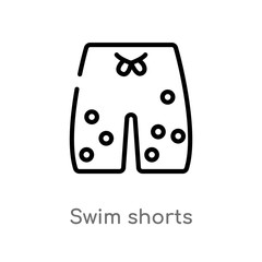 outline swim shorts vector icon. isolated black simple line element illustration from clothes concept. editable vector stroke swim shorts icon on white background