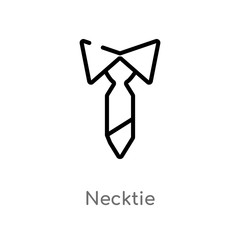 outline necktie vector icon. isolated black simple line element illustration from clothes concept. editable vector stroke necktie icon on white background