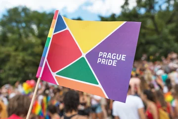 Fototapeten Prag Close up on the Prague Gay Pride parade flag  © Bougie Banana