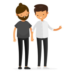 Couple Man Woman Relationship Gay LGBT Boyfriend Girlfriend Love Character in Casual Cloth Isolated Set