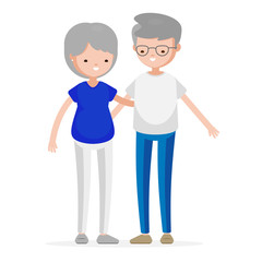 Couple Man Woman Relationship Gay LGBT Boyfriend Girlfriend Love Character in Casual Cloth Isolated Set