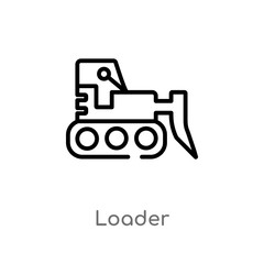 outline loader vector icon. isolated black simple line element illustration from construction tools concept. editable vector stroke loader icon on white background