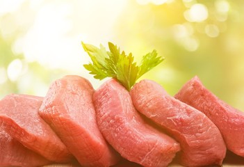 Fresh Raw Meat on Background