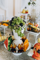 Fresh fruits on the buffet. Fruit Recipes.