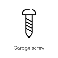 outline garage screw vector icon. isolated black simple line element illustration from tools concept. editable vector stroke garage screw icon on white background