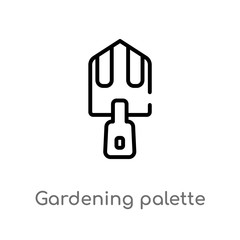 outline gardening palette vector icon. isolated black simple line element illustration from tools concept. editable vector stroke gardening palette icon on white background