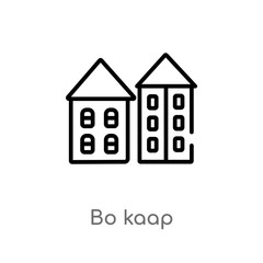 outline bo kaap vector icon. isolated black simple line element illustration from culture concept. editable vector stroke bo kaap icon on white background