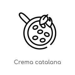 outline crema catalana vector icon. isolated black simple line element illustration from culture concept. editable vector stroke crema catalana icon on white background