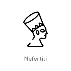 outline nefertiti vector icon. isolated black simple line element illustration from culture concept. editable vector stroke nefertiti icon on white background