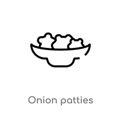 outline onion patties vector icon. isolated black simple line element illustration from culture concept. editable vector stroke onion patties icon on white background