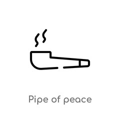 outline pipe of peace vector icon. isolated black simple line element illustration from culture concept. editable vector stroke pipe of peace icon on white background