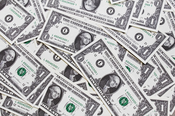 Background of one dollar bills 
