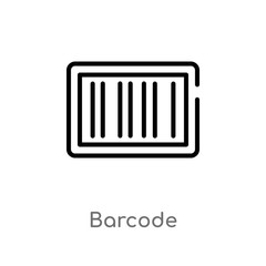 outline barcode vector icon. isolated black simple line element illustration from delivery and logistic concept. editable vector stroke barcode icon on white background