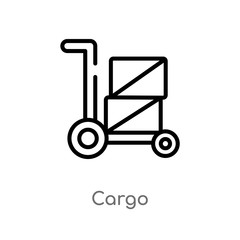 outline cargo vector icon. isolated black simple line element illustration from delivery and logistics concept. editable vector stroke cargo icon on white background