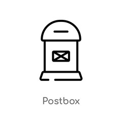 outline postbox vector icon. isolated black simple line element illustration from delivery and logistics concept. editable vector stroke postbox icon on white background
