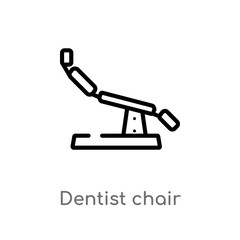 outline dentist chair vector icon. isolated black simple line element illustration from dentist concept. editable vector stroke dentist chair icon on white background