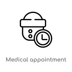 outline medical appointment vector icon. isolated black simple line element illustration from dentist concept. editable vector stroke medical appointment icon on white background