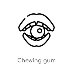 outline chewing gum vector icon. isolated black simple line element illustration from dentist concept. editable vector stroke chewing gum icon on white background