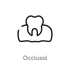 outline occlusal vector icon. isolated black simple line element illustration from dentist concept. editable vector stroke occlusal icon on white background