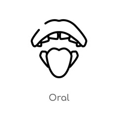 outline oral vector icon. isolated black simple line element illustration from dentist concept. editable vector stroke oral icon on white background