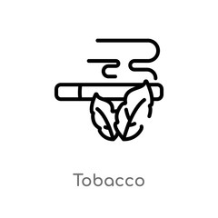 outline tobacco vector icon. isolated black simple line element illustration from desert concept. editable vector stroke tobacco icon on white background