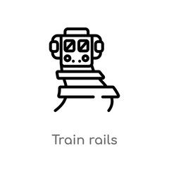 outline train rails vector icon. isolated black simple line element illustration from desert concept. editable vector stroke train rails icon on white background