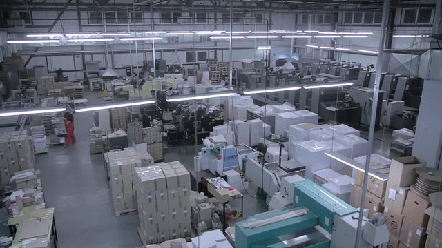 REAL TIME: View on a&nbsp;large printing house at work. TOP VIEW