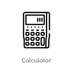 outline calculator vector icon. isolated black simple line element illustration from digital economy concept. editable vector stroke calculator icon on white background