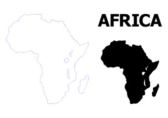 Vector Contour Dotted Map of Africa with Caption