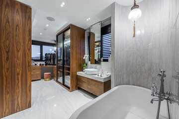 Modern bathroom interior in luxury apartment