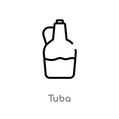 outline tuba vector icon. isolated black simple line element illustration from drinks concept. editable vector stroke tuba icon on white background