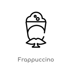 outline frappuccino vector icon. isolated black simple line element illustration from drinks concept. editable vector stroke frappuccino icon on white background
