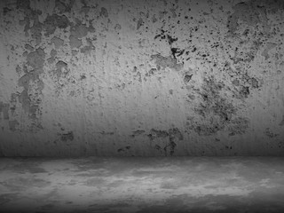 Abstract black background for web design templates, valentine, christmas, product studio room and business report with smooth gradient color. Texture dark floor with old wall.