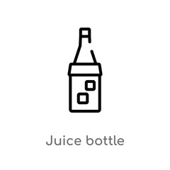 outline juice bottle vector icon. isolated black simple line element illustration from drinks concept. editable vector stroke juice bottle icon on white background