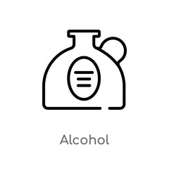 outline alcohol vector icon. isolated black simple line element illustration from drinks concept. editable vector stroke alcohol icon on white background
