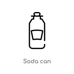 outline soda can vector icon. isolated black simple line element illustration from drinks concept. editable vector stroke soda can icon on white background
