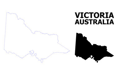 Vector Contour Dotted Map of Australian Victoria with Name