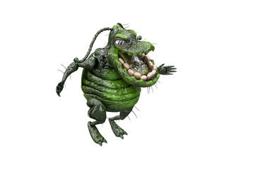 Obraz premium cartoon germs bacteria viruses on white background 3D render