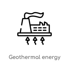 outline geothermal energy vector icon. isolated black simple line element illustration from ecology concept. editable vector stroke geothermal energy icon on white background