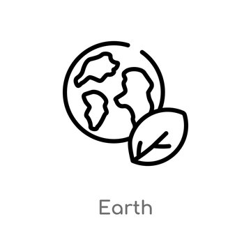outline earth vector icon. isolated black simple line element illustration from ecology concept. editable vector stroke earth icon on white background