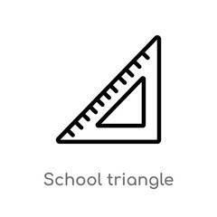 outline school triangle vector icon. isolated black simple line element illustration from edit tools concept. editable vector stroke school triangle icon on white background